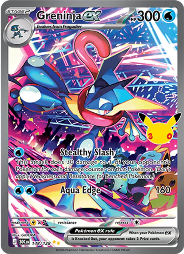 Greninja ex 148/128 — 30th Celebration Pokémon card