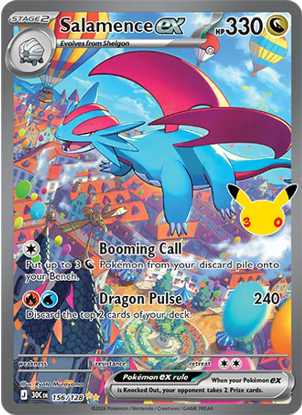 Salamence ex 156/128 — 30th Celebration Pokémon card
