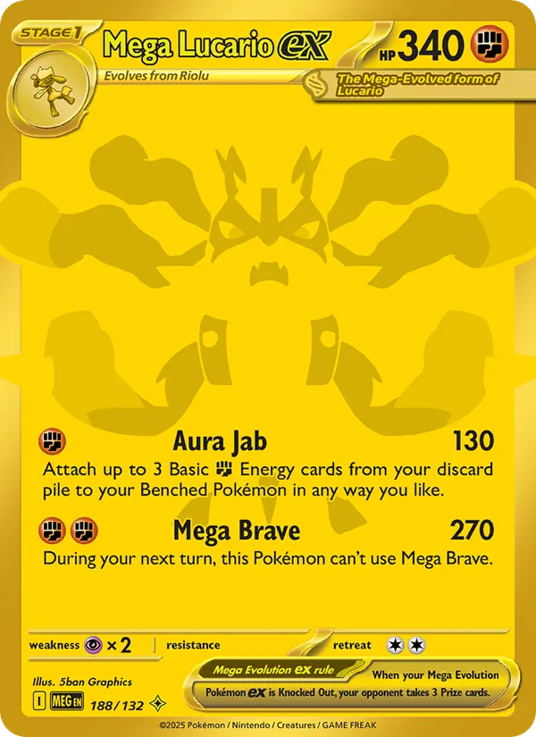 Mega Lucario ex 188/132 — Mega Evolution Pokémon card