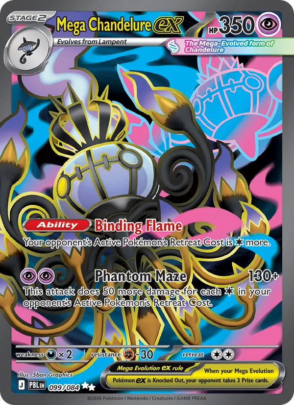 Mega Chandelure ex 099/84 — Pitch Black Pokémon card