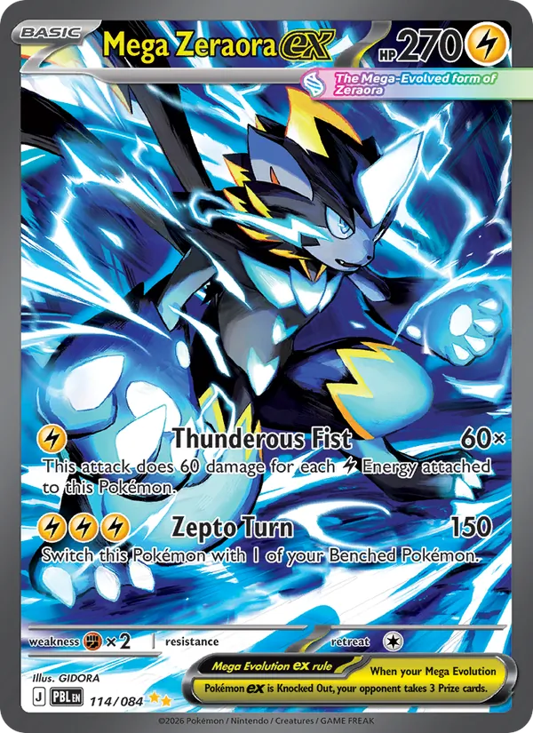 Mega Zeraora ex 114/84 — Pitch Black Pokémon card