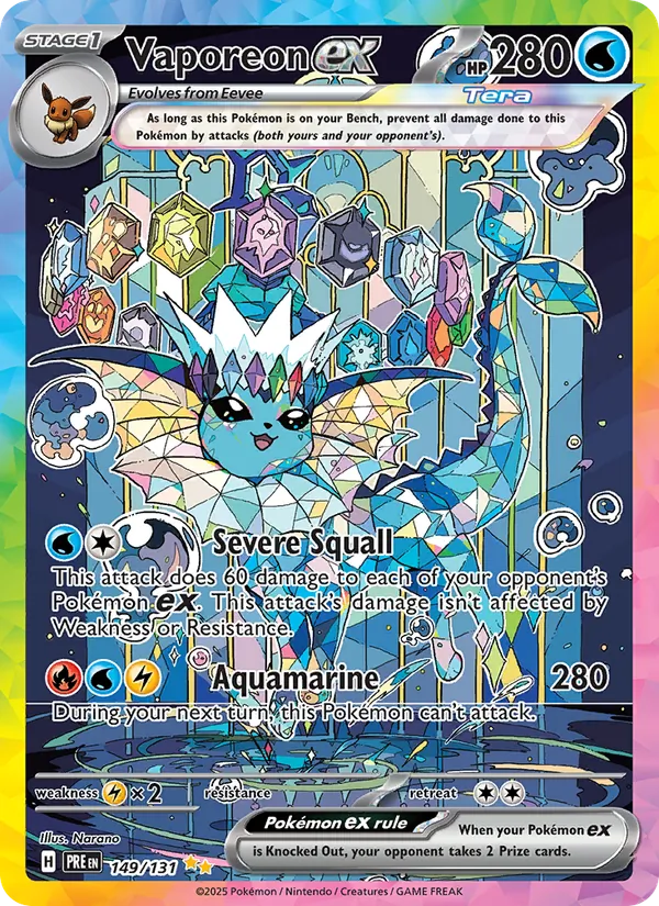 Vaporeon ex 149/131 — Prismatic Evolutions Pokémon card