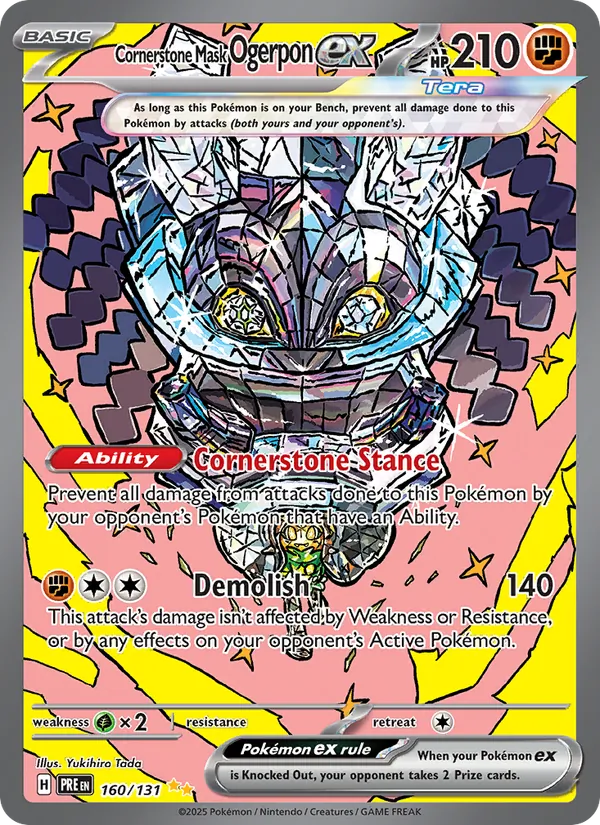 Cornerstone Mask Ogerpon ex 160/131 — Prismatic Evolutions Pokémon card
