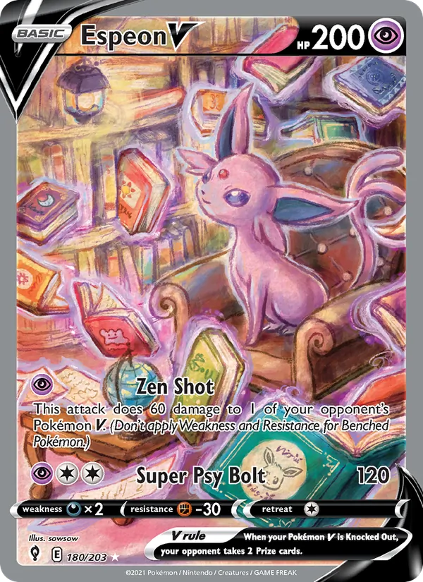 Espeon V 180/203 — Evolving Skies Pokémon card