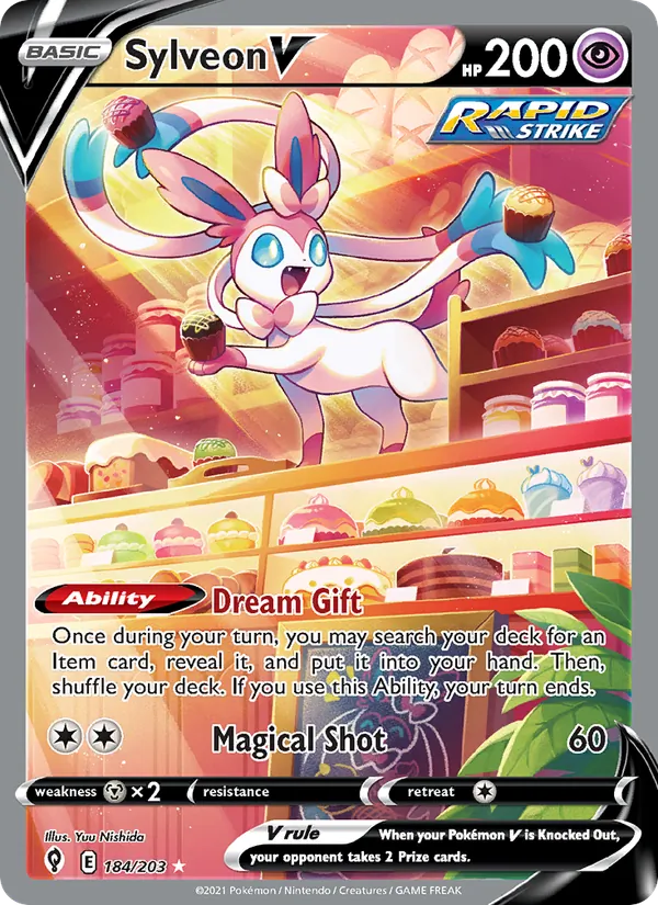 Sylveon V 184/203 — Evolving Skies Pokémon card