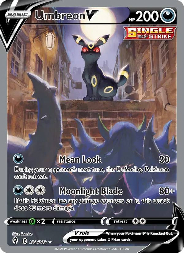 Umbreon V 189/203 — Evolving Skies Pokémon card