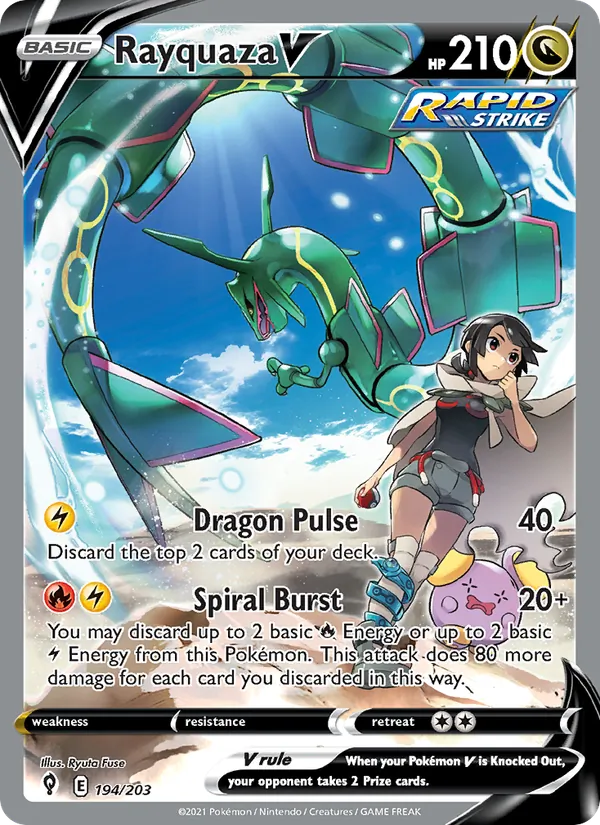 Rayquaza V 194/203 — Evolving Skies Pokémon card
